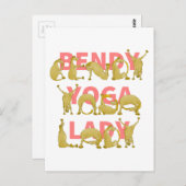 Carte Postale Bendy Yoga Lady Funny mignonne Pony (Devant / Derrière)