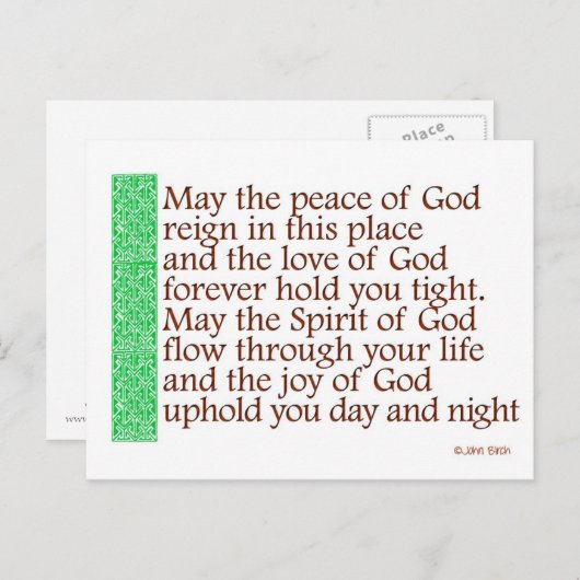 Carte Postale Bénédiction celtique (Devant / Derrière)