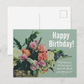 Carte Postale Bénédiction d'anniversaire floral (Devant / Derrière)
