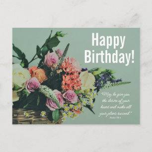 Carte Postale Bénédiction d'anniversaire florale