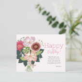 Carte Postale Bénédiction d'anniversaire florale (Debout devant)