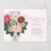 Carte Postale Bénédiction d'anniversaire florale (Devant)