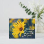 Carte Postale Bénédiction d'anniversaire prière Fleur sauvage ja (Debout devant)