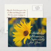 Carte Postale Bénédiction d'anniversaire prière Fleur sauvage ja (Devant / Derrière)