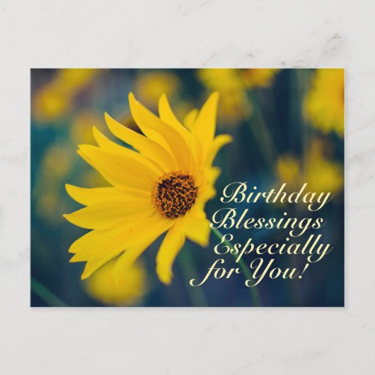 Carte Postale Bénédiction d'anniversaire prière Fleur sauvage ja (Devant)