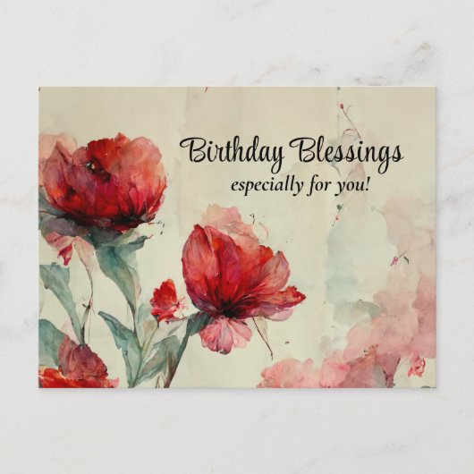 Carte Postale Bénédiction d'anniversaire Verset biblique Prière  (Devant)