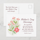 Carte Postale Bénédiction de la fête des mères Bible Verse Chris (Devant / Derrière)