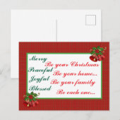 Carte Postale Bénédiction de Noël (Devant / Derrière)