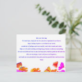 Carte Postale Bénédiction de notre mariage prière (Debout devant)