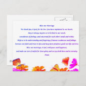 Carte Postale Bénédiction de notre mariage prière (Devant / Derrière)