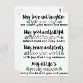 Carte Postale Bénédiction du proverbe irlandais (Devant / Derrière)