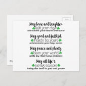 Carte Postale Bénédiction du proverbe irlandais (Devant / Derrière)