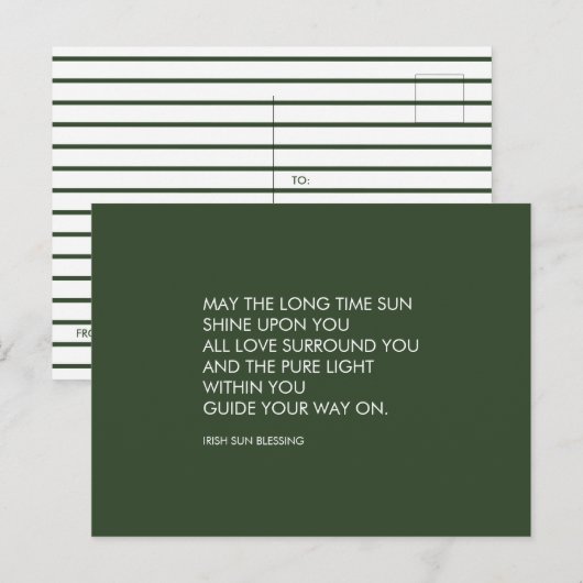 Carte Postale Bénédiction irlandaise (Devant / Derrière)
