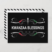 Carte Postale bénédiction kwanzaa sophistiquée (Devant / Derrière)