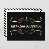 Carte Postale bénédiction kwanzaa sophistiquée (Devant / Derrière)