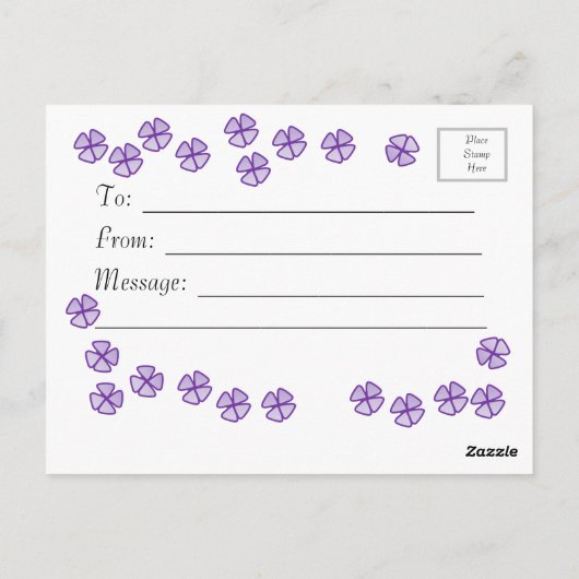 Carte Postale Bénédiction matinale Fleur violette (Dos)