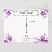 Carte Postale Bénédiction sur votre jour spécial fleurs violette (Dos)