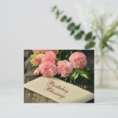 Carte Postale Bénédictions d'anniversaire inspirantes, Roses ros (Debout devant)