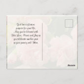 Carte Postale Bénédictions d'anniversaire inspirantes, Roses ros (Dos)