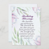 Carte Postale Bénédictions d'anniversaire Nombres 6:24-26 Bénédi (Devant / Derrière)