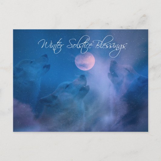 Carte Postale Bénédictions du solstice d'hiver du loup (Devant)