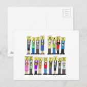 Carte Postale Bénévole de la banque alimentaire, groupe de dessi (Devant / Derrière)