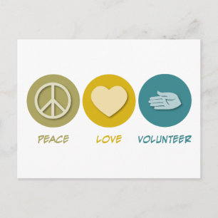 Carte Postale Bénévole de Peace Love
