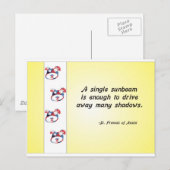 Carte Postale Bénévoles Appréciation Chien Visage et Citation de (Devant / Derrière)