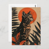 Carte Postale Bengale Chat Art Vintage (Devant / Derrière)