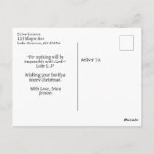 Carte Postale Béni Mère Marie et Bébé Jésus | Noël (Dos)