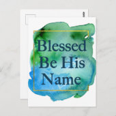 Carte Postale Béni Soit Son Nom Belle Bible Verse Eglise (Devant / Derrière)