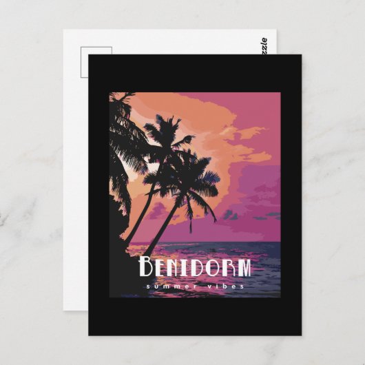 Carte Postale Benidorm Espagne Summer Vibes Beach (Devant / Derrière)