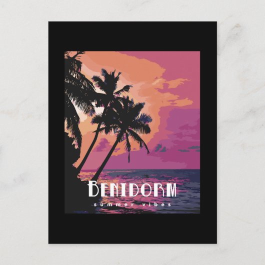 Carte Postale Benidorm Espagne Summer Vibes Beach (Devant)
