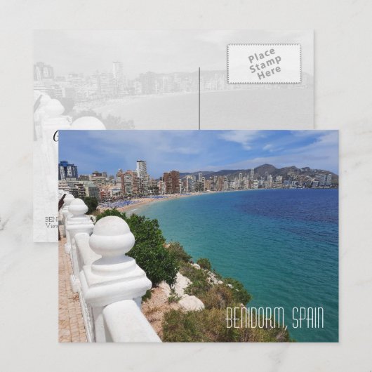 Carte Postale Benidorm Playa Levante Beach et Océan (Devant / Derrière)