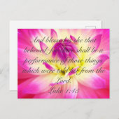 Carte Postale Bénie soit celle qui a cru (Devant / Derrière)