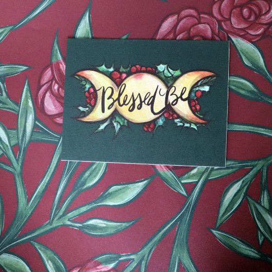 Carte Postale Bénie soit la triple déesse de la lune Holly Yule