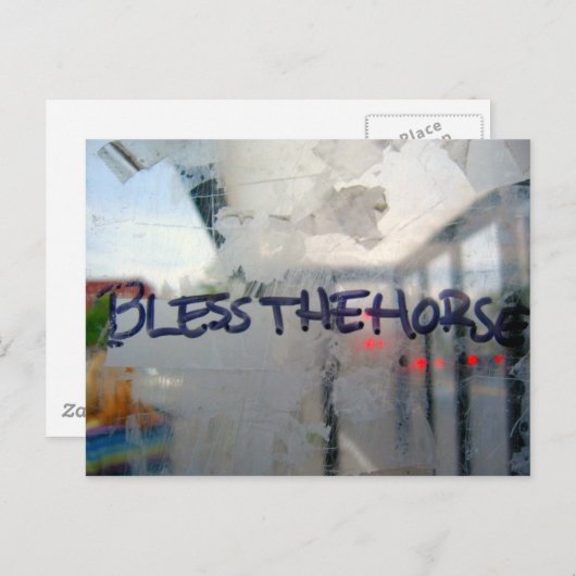 Carte Postale bénis le cheval (Devant / Derrière)