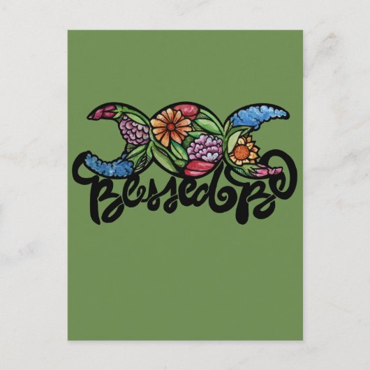 Carte Postale "Bénis Soient" Triple Fleur de Lune (Devant)