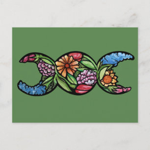 Carte Postale "Bénis Soient" Triple Fleur de Lune  
