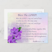 Carte Postale Bénissez L'Éternel De Mon Âme ! (Devant / Derrière)