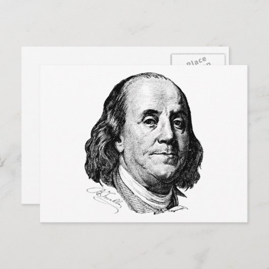 Carte Postale Benjamin Franklin (Devant / Derrière)