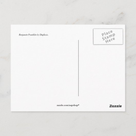 Carte Postale Benjamin Franklin (Dos)
