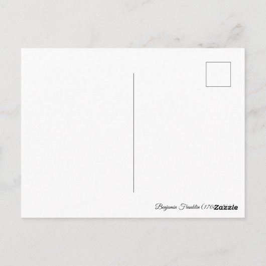 Carte Postale Benjamin Franklin (Dos)