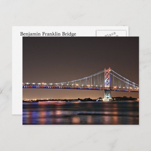 Carte postale Benjamin Franklin Bridge (Devant / Derrière)