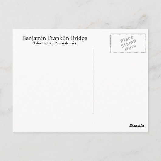 Carte postale Benjamin Franklin Bridge (Dos)