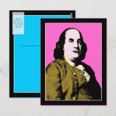 Carte Postale Benjamin Franklin dans le style Pop Art (Devant / Derrière)