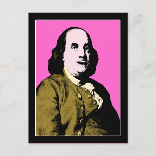 Carte Postale Benjamin Franklin dans le style Pop Art (Devant)