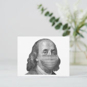 Carte Postale Benjamin Franklin en masque (Debout devant)