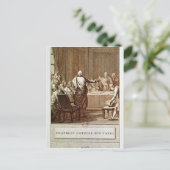 Carte Postale Benjamin Franklin présente son opposition (Debout devant)