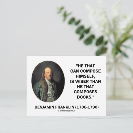 Carte Postale Benjamin Franklin Se Compose Plus Sage Que (Debout devant)